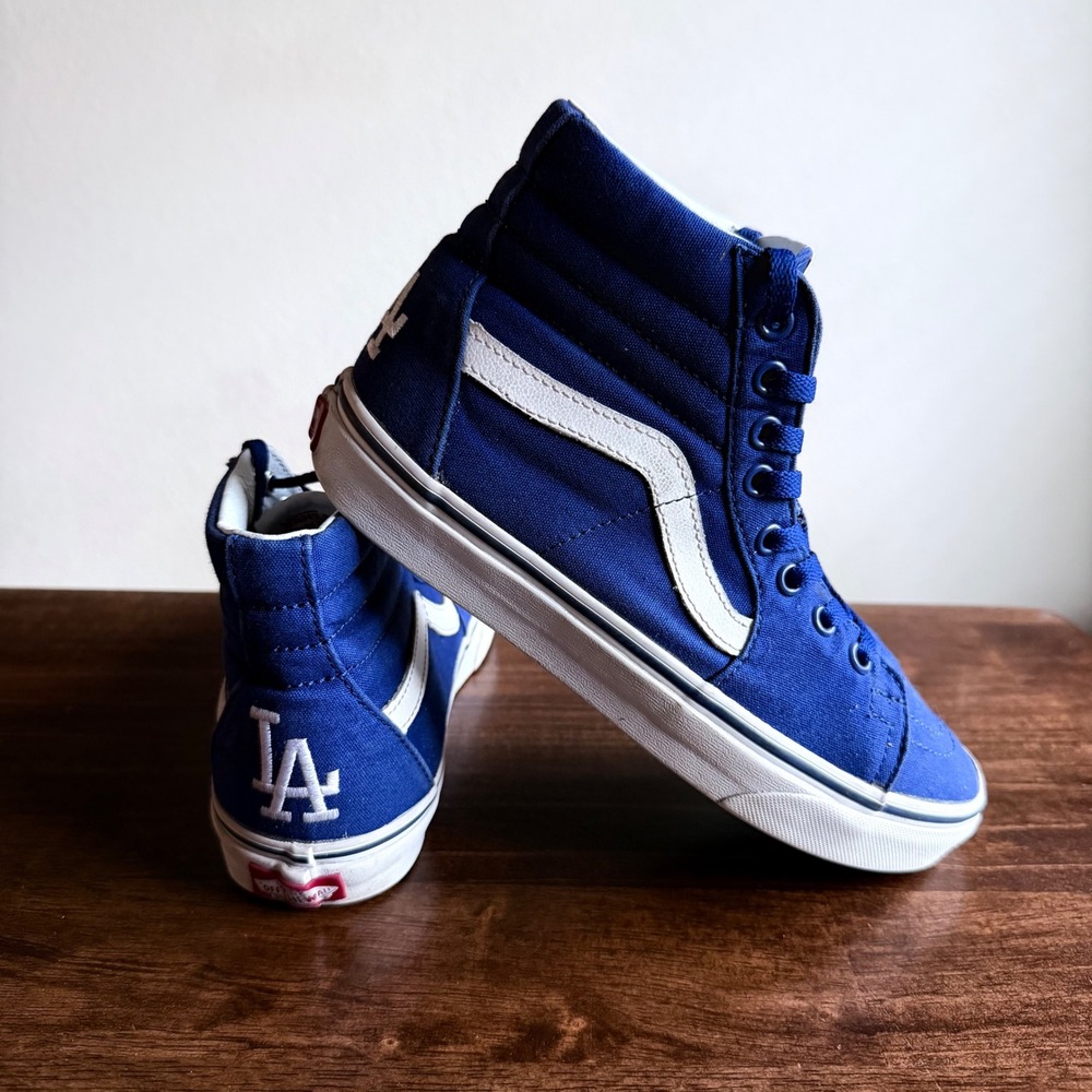 Vans Sk8-Hi Los Angeles Dodgers Royal Blue High Top Sneakers Mens 6 Womens 7.5